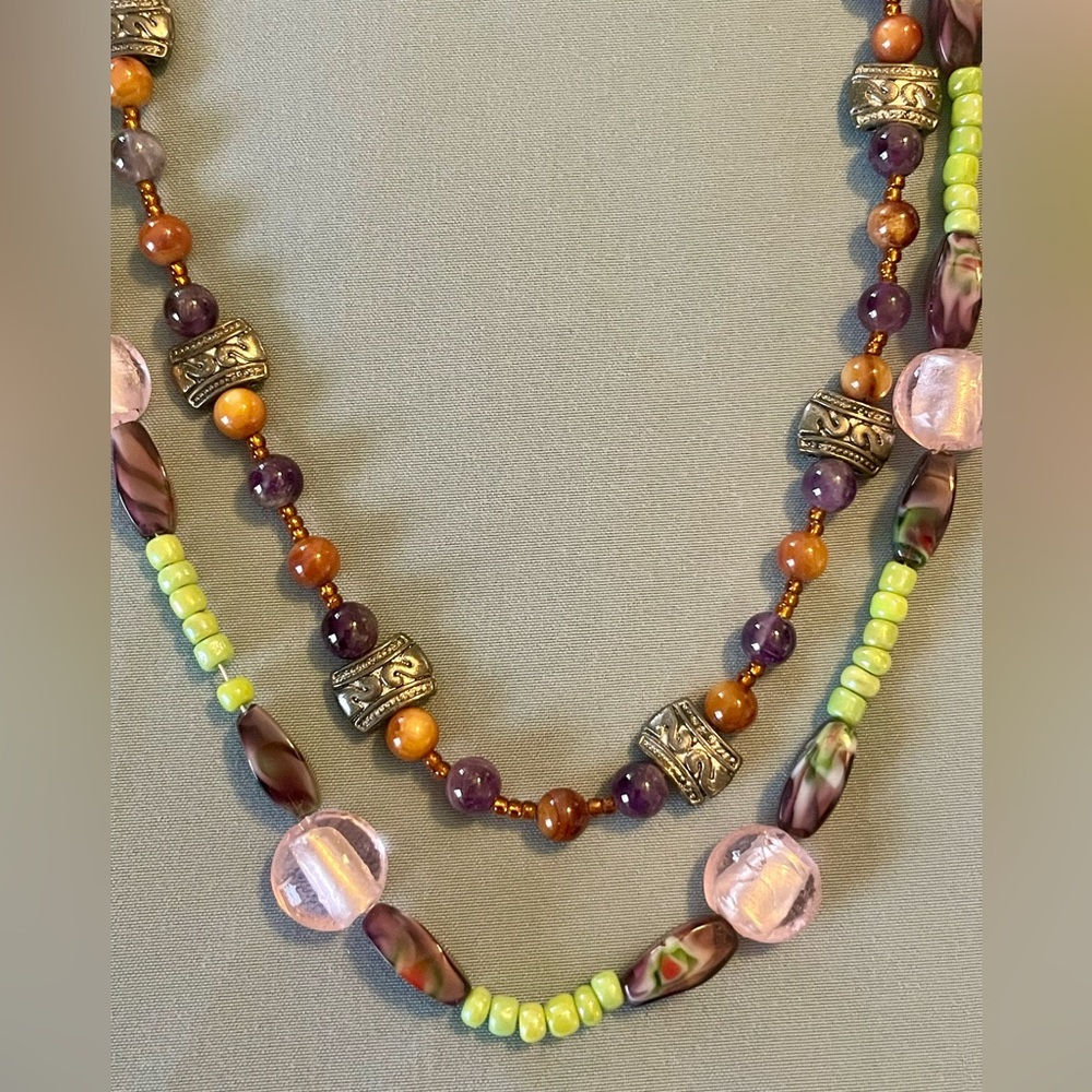 Beautiful beaded double layer necklace